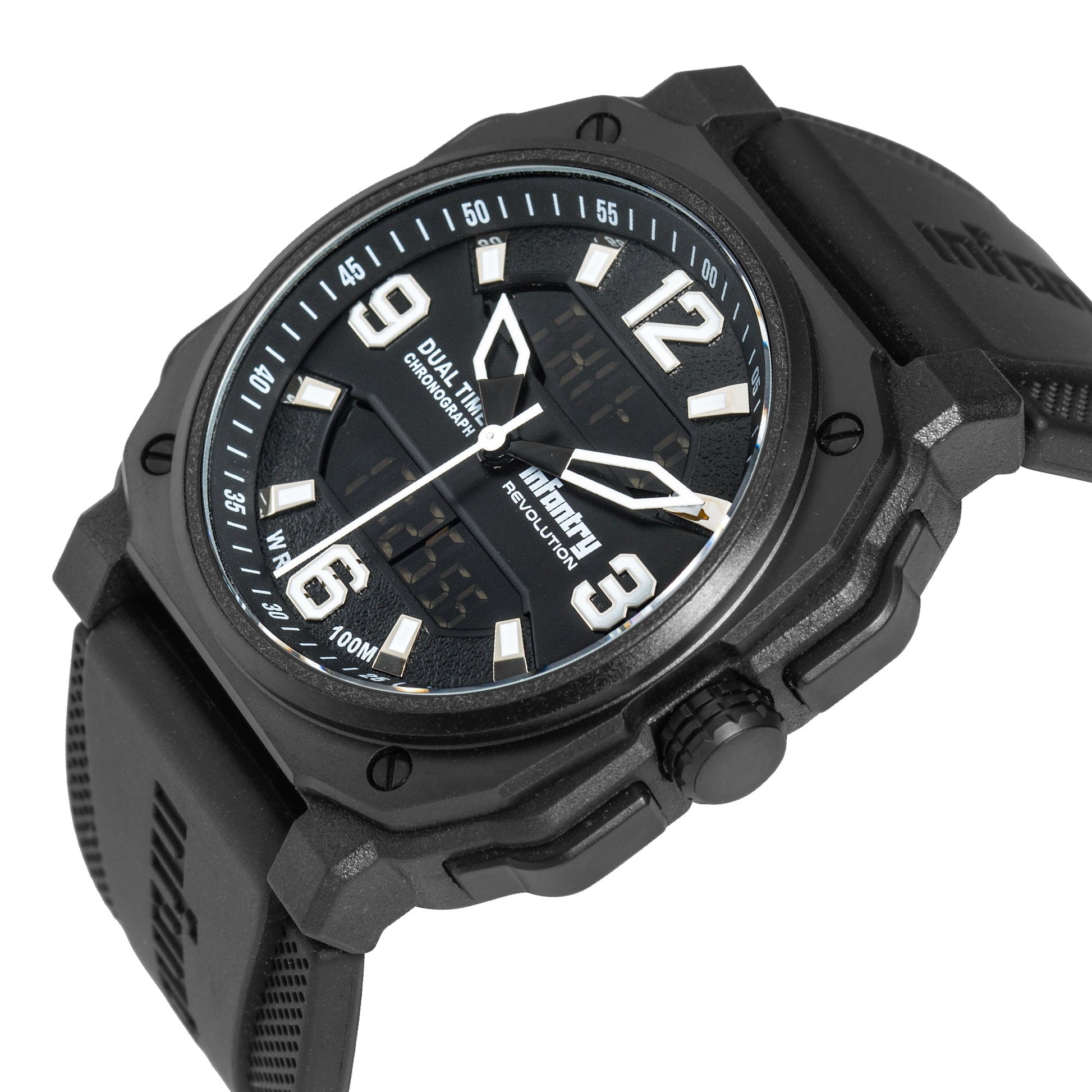 Digital Analog Men's Watch - Black waterproof_REVO-AD-42BLACK-03