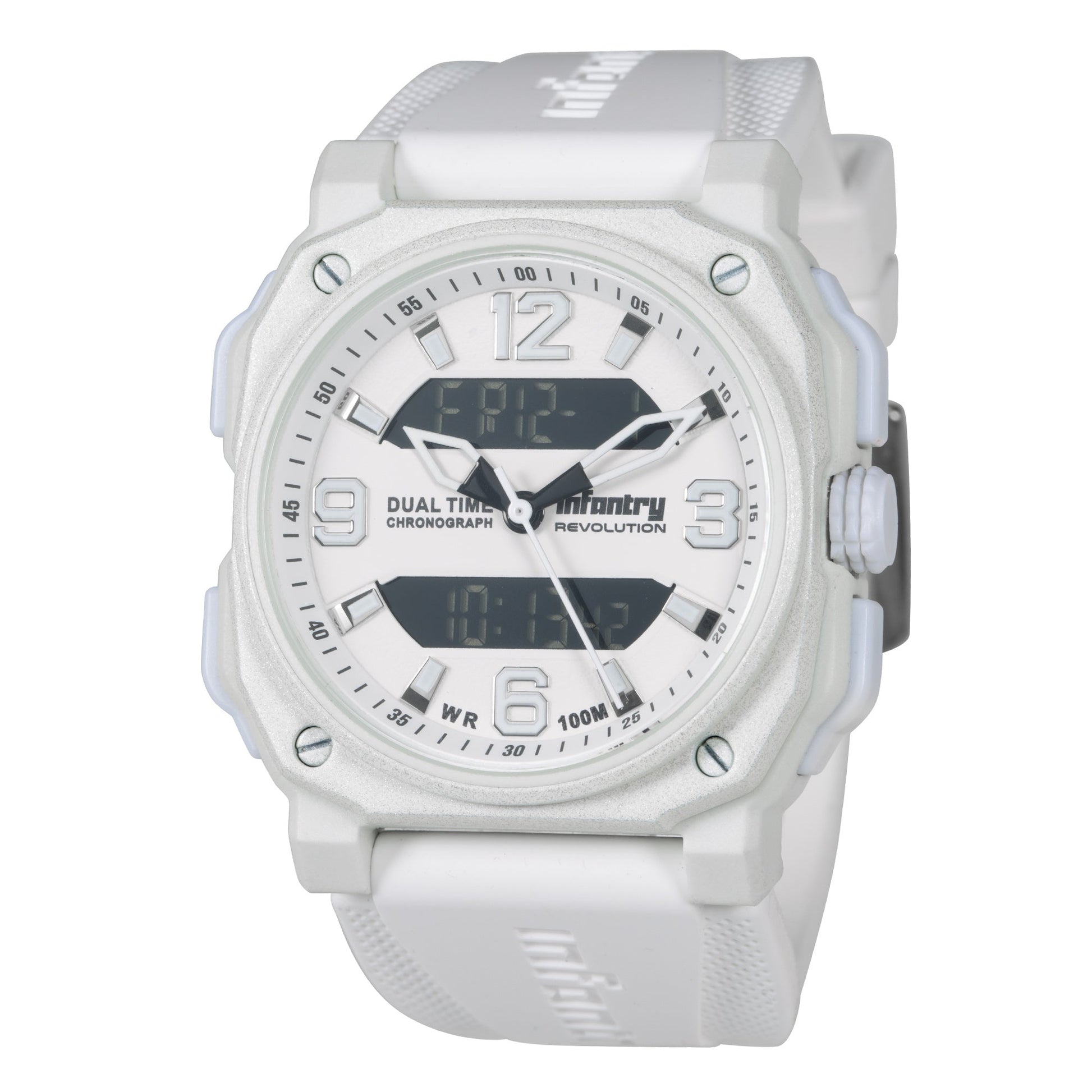 Digital Analog Unisex's Watch - White waterproof_REVO-AD-42WHT-02