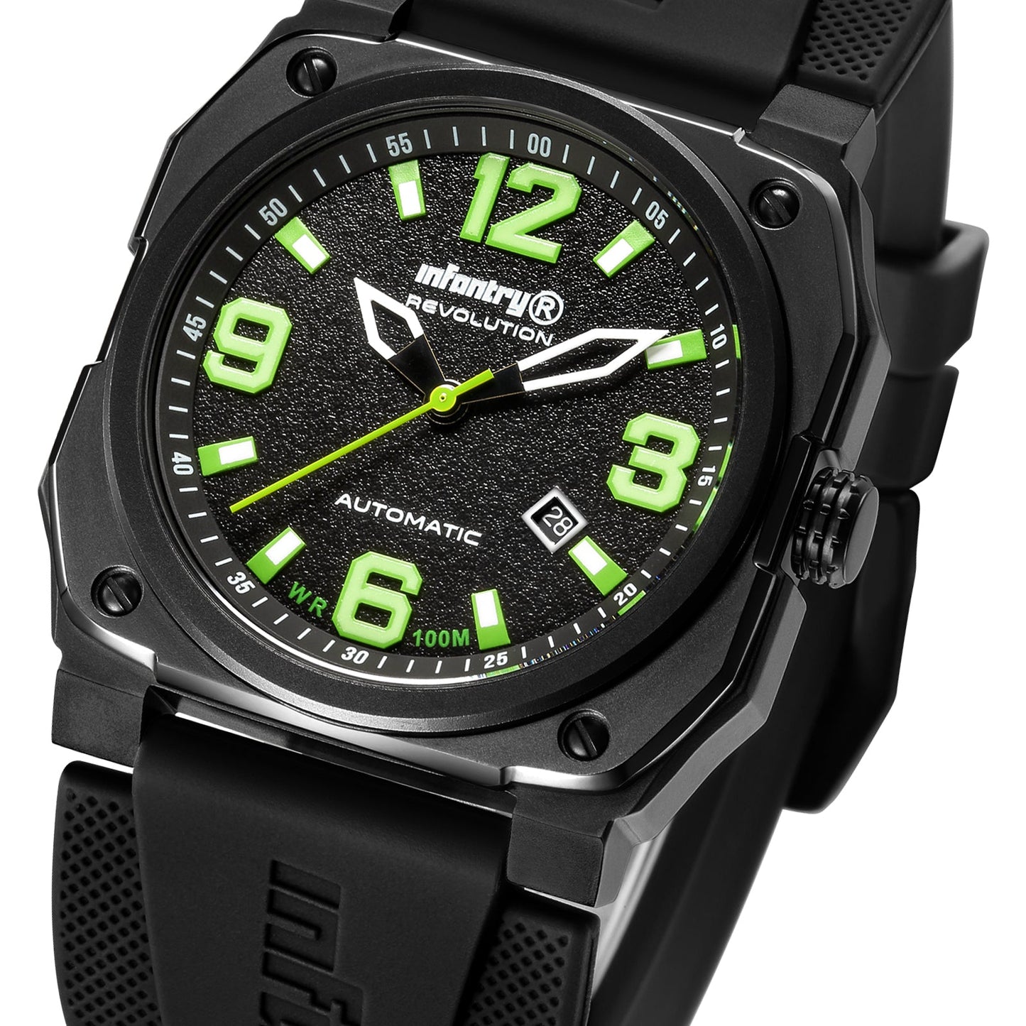Infantry Automatic Men's Watch - Lamborghini Green waterproof_REVO-AUTO-06-V2-03