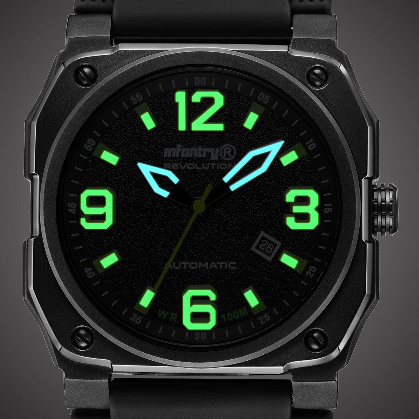 Infantry Automatic Men's Watch - Lamborghini Green waterproof_REVO-AUTO-06-V2-04