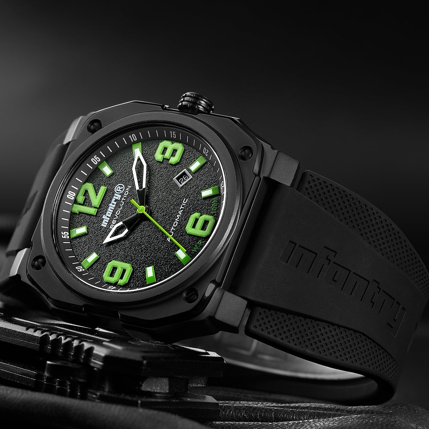 Infantry Automatic Men's Watch - Lamborghini Green waterproof_REVO-AUTO-06-V2-06