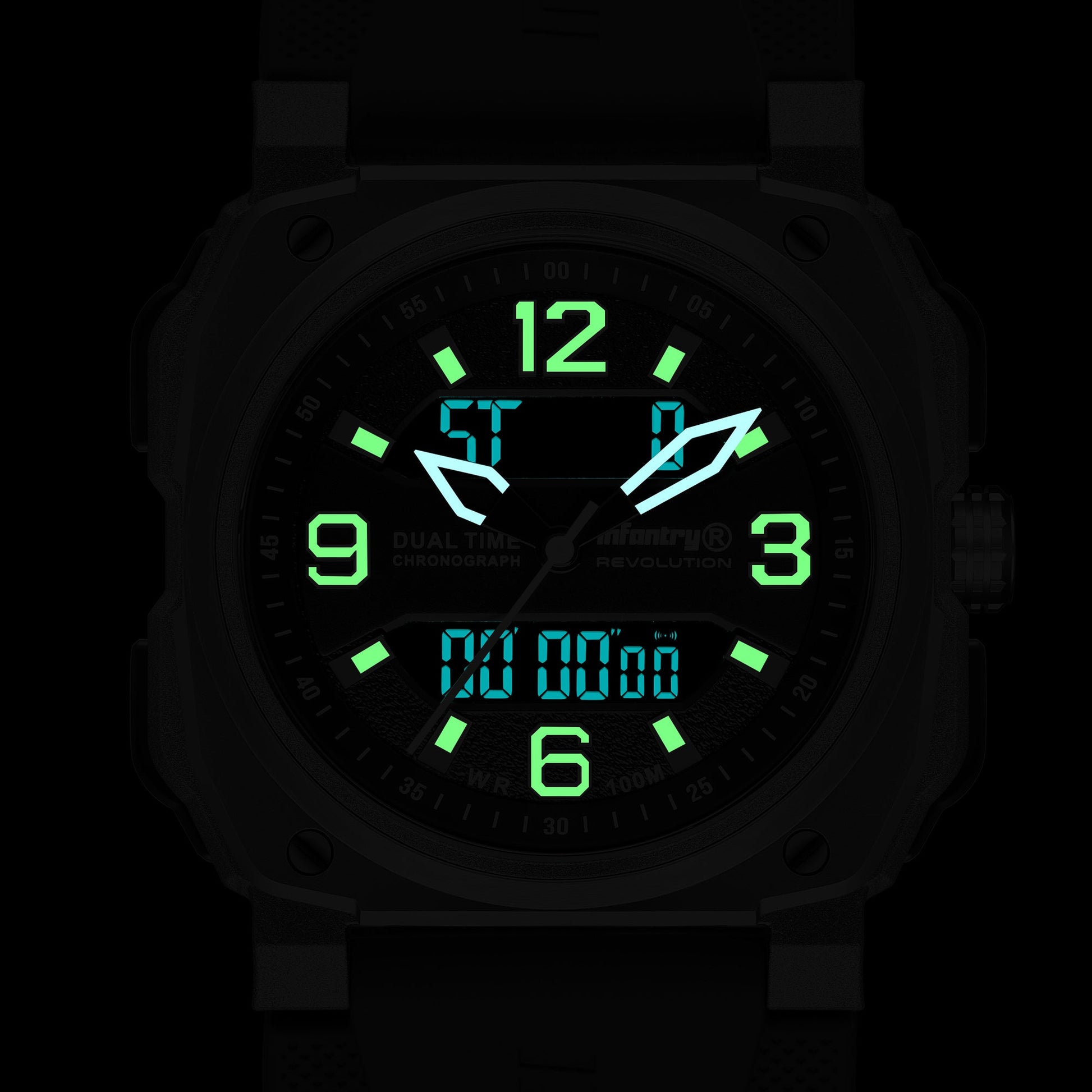 Infantry Digital & Analog Dual Display Men's Watch - Grey, Desert, Grey camo, Desert camo waterproof_REVO-AD-01-V2-07