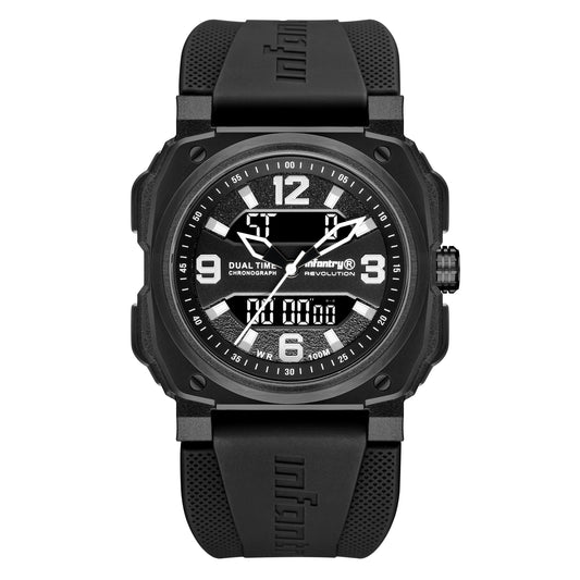Infantry Digital & Analog Dual Display Men's Watch - Grey, Desert, Grey camo, Desert camo waterproof_REVO-AD-03-V2