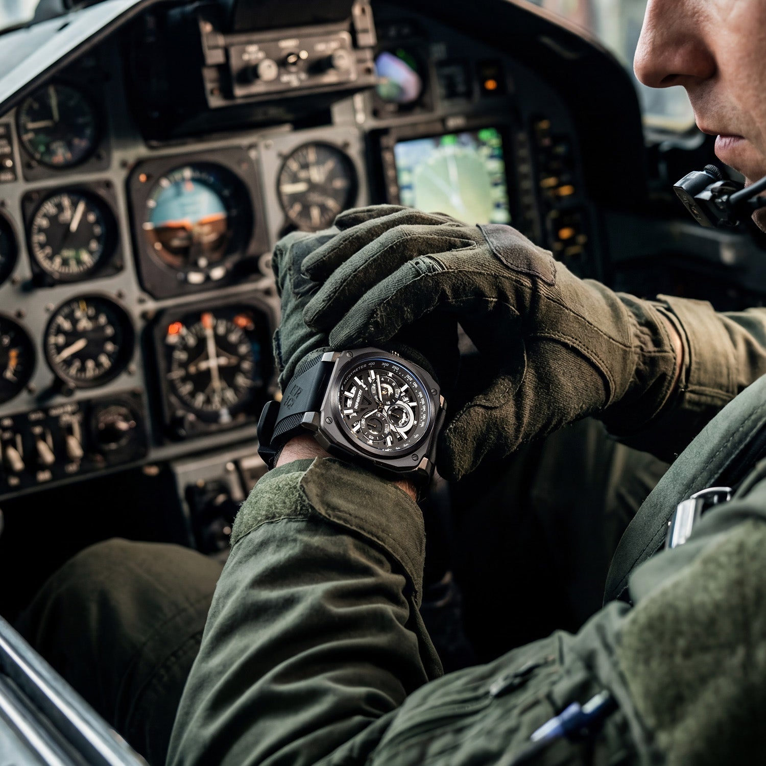 Square Aviation Chronograph Watch - Affordable Pilot Style