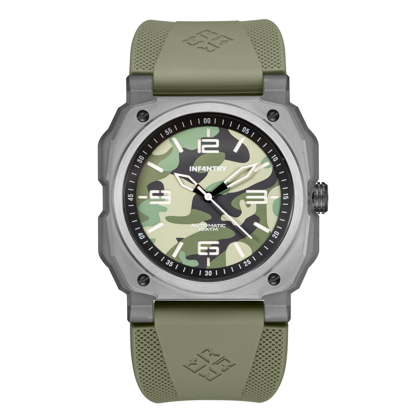 infantry automatic military watch green camo REVO47-CAMO01-GN-01