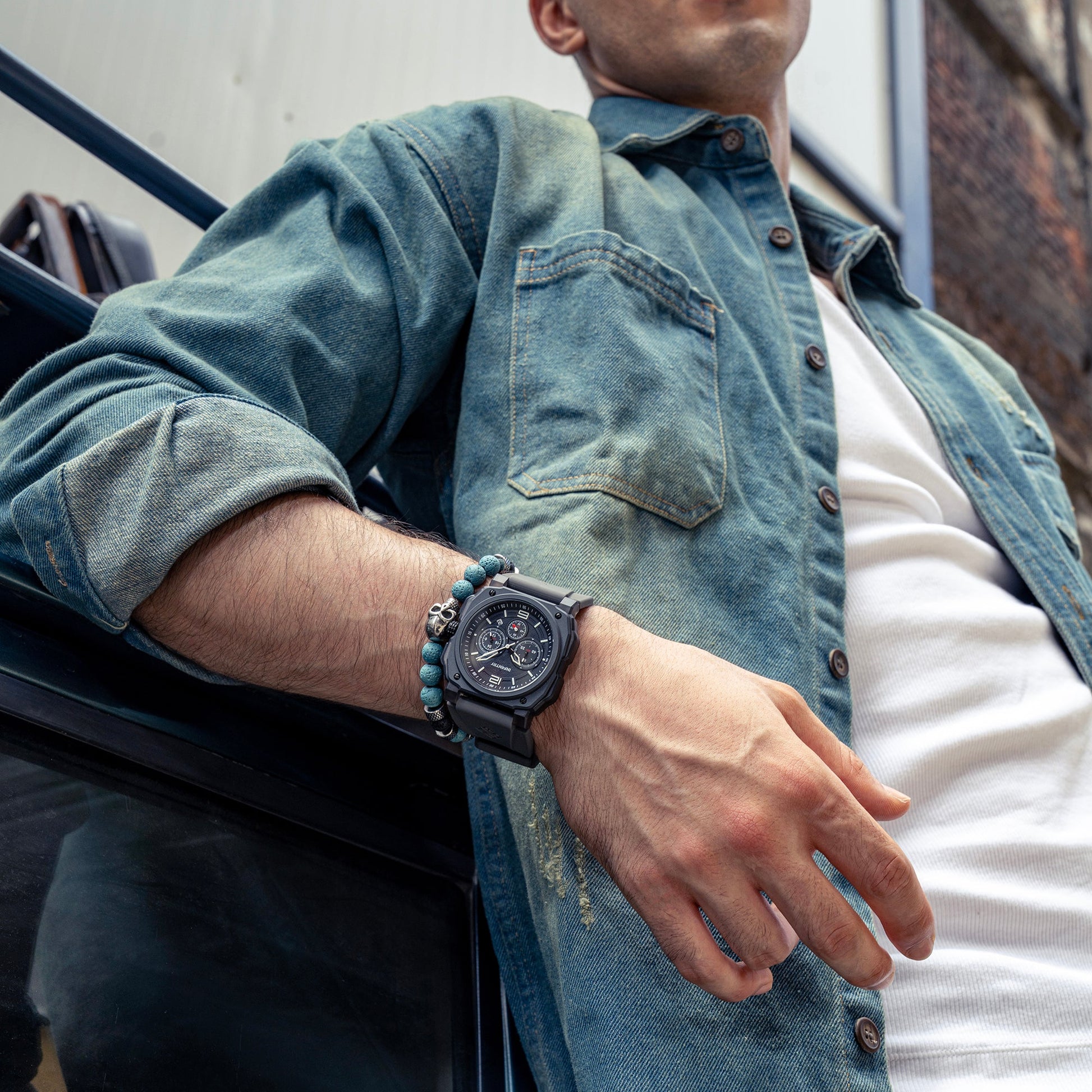 infantry chronograph military watch grey REVO47-CHR01-GY-02